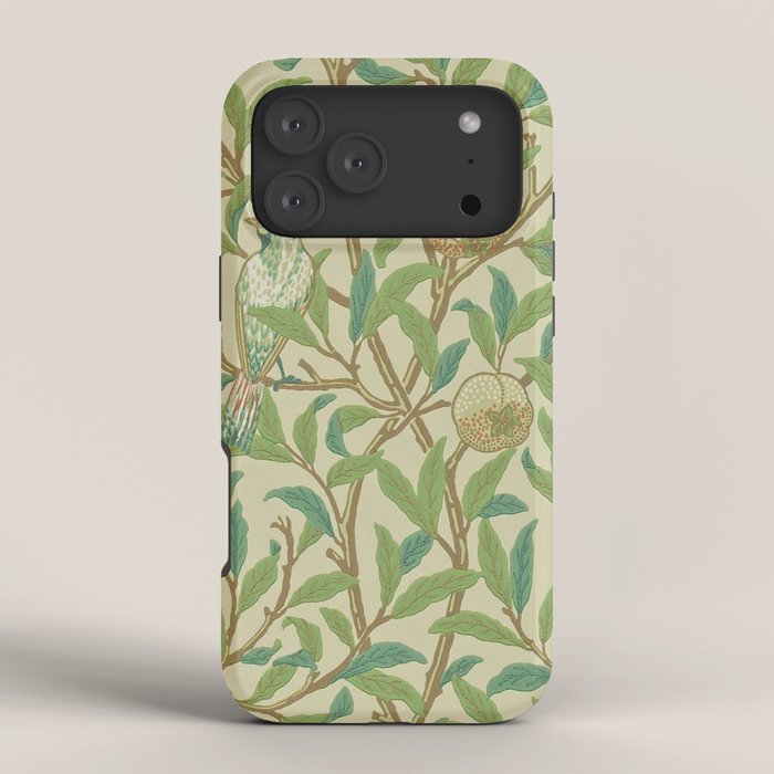 William Morris Bird & Pomegranate Bayleaf and Cream iPhone Case Gallery Image 4