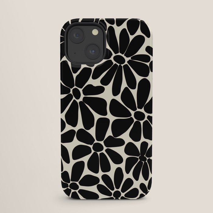 Black and White Retro Floral Art Print iPhone Case Gallery Image 25