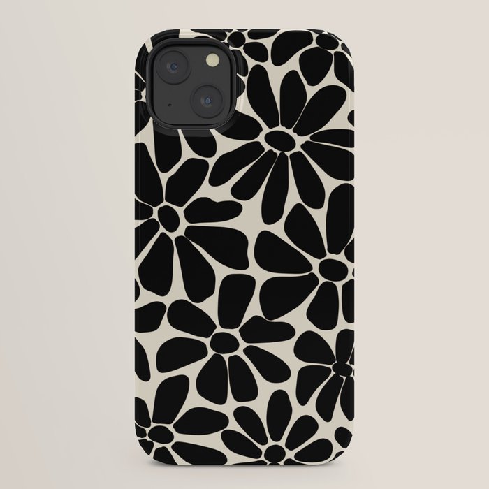 Black and White Retro Floral Art Print iPhone Case Gallery Image 22