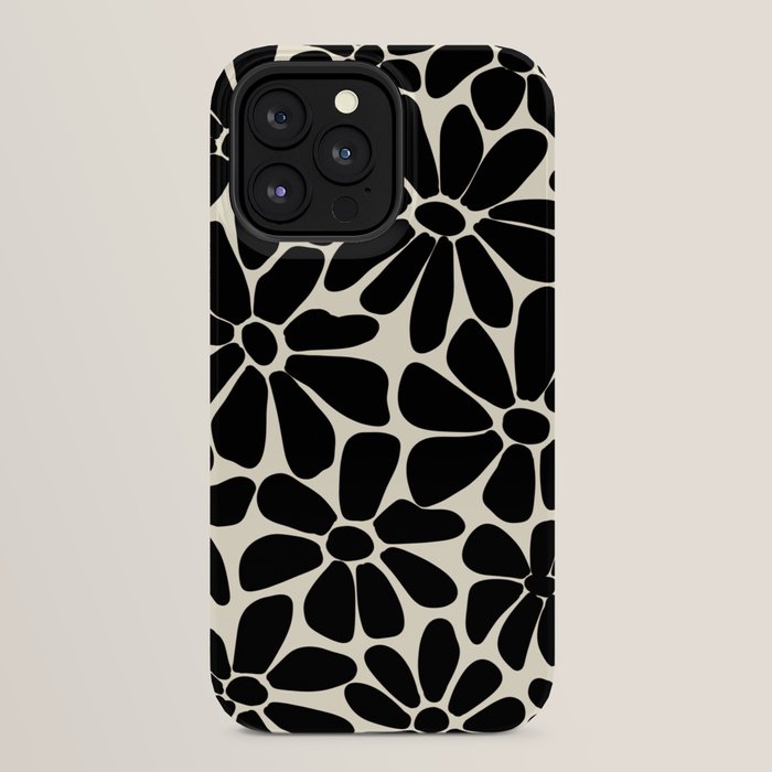 Black and White Retro Floral Art Print iPhone Case Gallery Image 24
