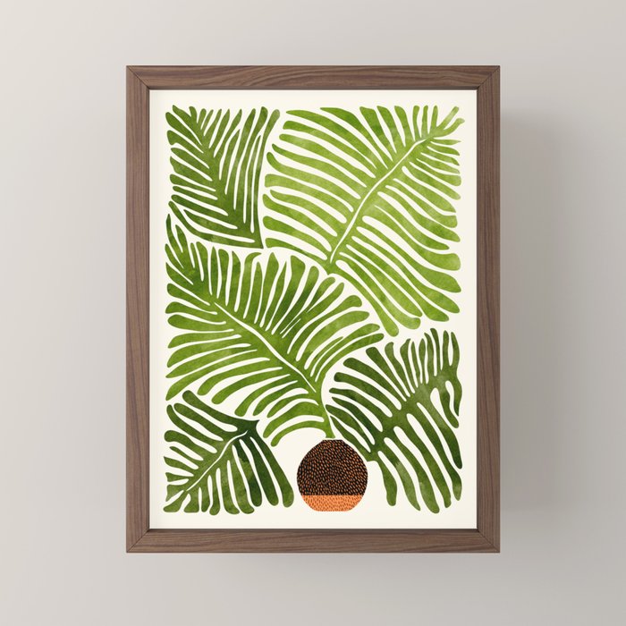 Summer Fern Simple Modern Watercolor Mini Art Print Gallery Image 2