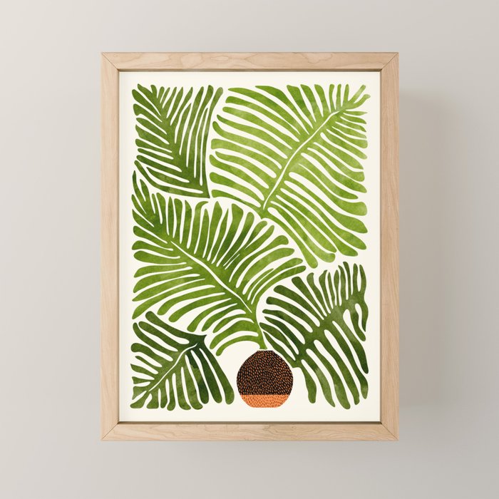 Summer Fern Simple Modern Watercolor Mini Art Print Gallery Image 1