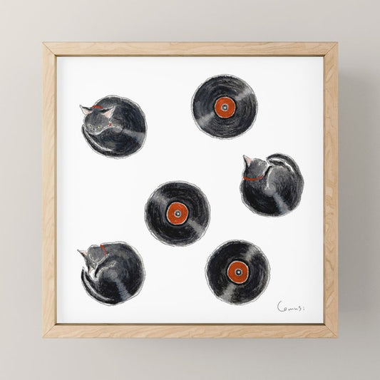 Record Nyanco - Record kitty - Mini Art Print Gallery Image 1
