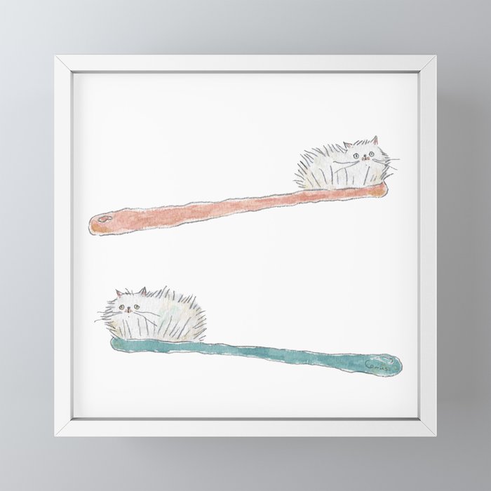 Toothbrush Cats Mini Art Print Gallery Image 4