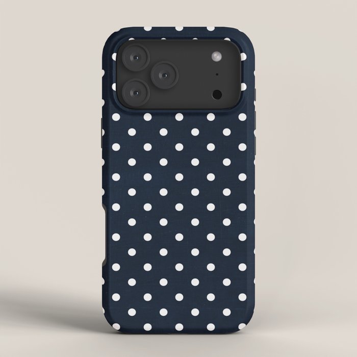navy swiss dots iPhone Case Gallery Image 4