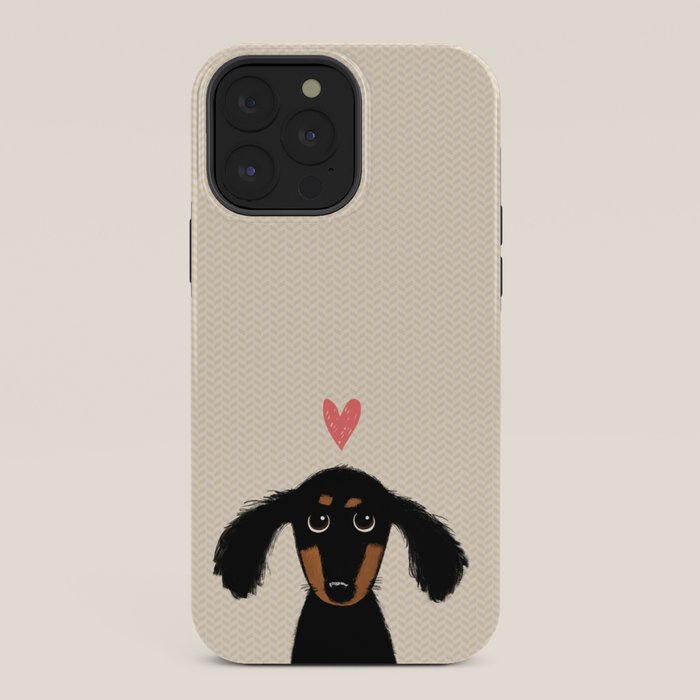 Dachshund Love | Cute Longhaired Black and Tan Wiener Dog iPhone Case Gallery Image 36