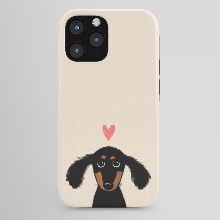 Dachshund Love | Cute Longhaired Black and Tan Wiener Dog iPhone Case Gallery Image 44