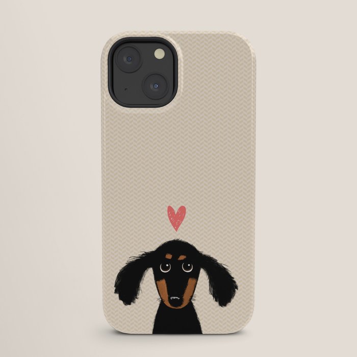 Dachshund Love | Cute Longhaired Black and Tan Wiener Dog iPhone Case Gallery Image 25