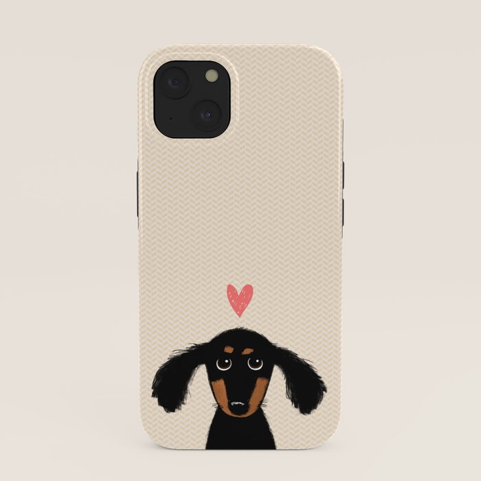 Dachshund Love | Cute Longhaired Black and Tan Wiener Dog iPhone Case Gallery Image 37