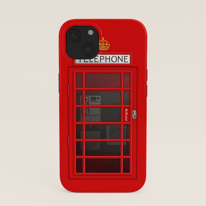 RED TELEPHONE BOX BOOTH PHONE BOX iPhone Case Gallery Image 37