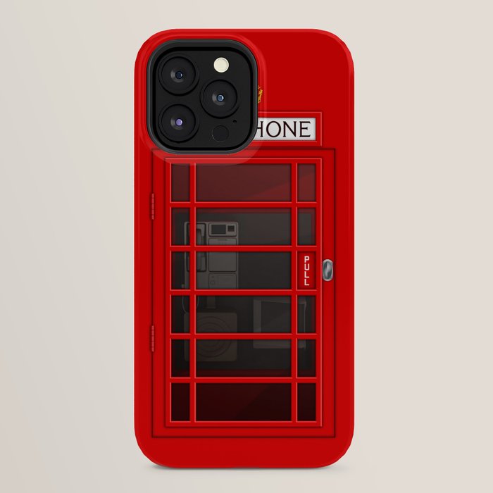 RED TELEPHONE BOX BOOTH PHONE BOX iPhone Case Gallery Image 32
