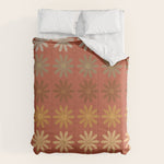 Ombre Abstract Daisies on Mandarin Orange Comforter Gallery Image 1