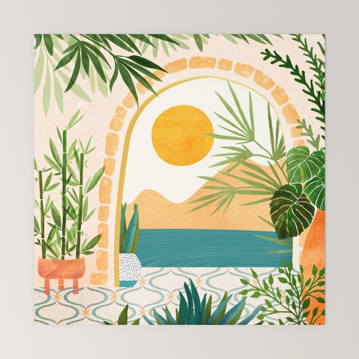 Villa View Tropical Landscape / Villa Series Mini Art Print Gallery Image 6