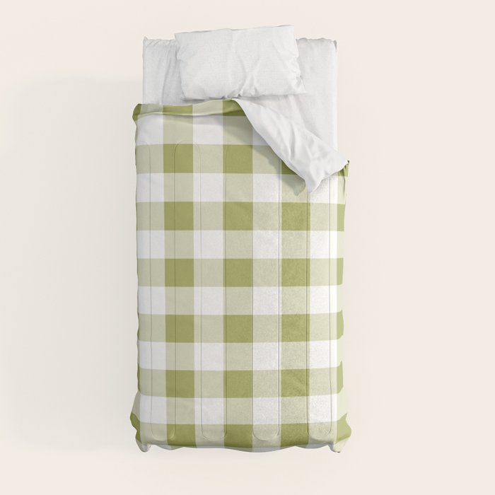 Gingham Large Green White Comforter Gallery Image 9