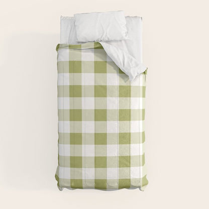 Gingham Large Green White Comforter Gallery Image 9