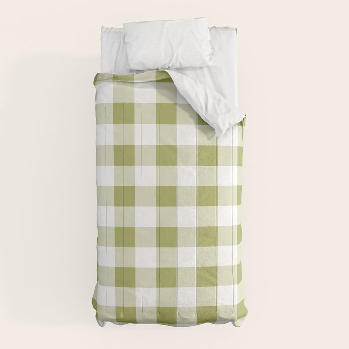 Gingham Large Green White Comforter Gallery Image 5