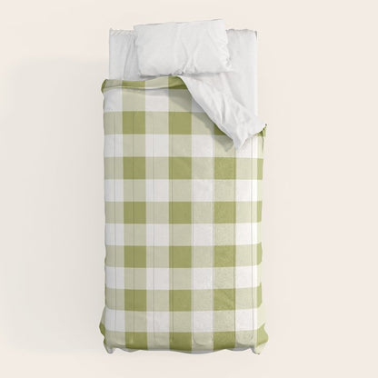 Gingham Large Green White Comforter Gallery Image 5