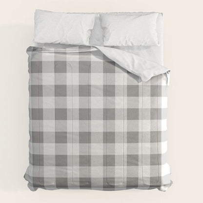 Gingham Large Gray White Comforter Gallery Image 7
