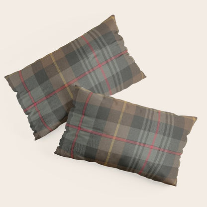 Vintage Brown Gray Tartan Plaid Pattern Pillow Sham Gallery Image 4