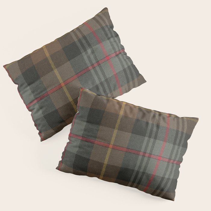 Vintage Brown Gray Tartan Plaid Pattern Pillow Sham Gallery Image 3