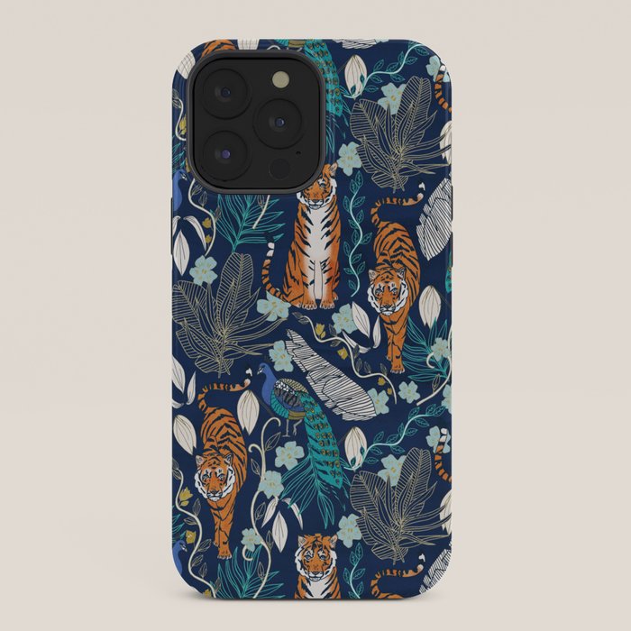 Tiger Toile on Navy iPhone Case Gallery Image 36