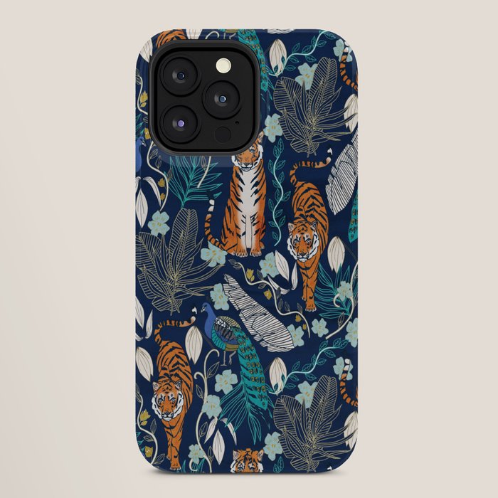 Tiger Toile on Navy iPhone Case Gallery Image 28
