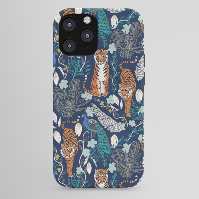 Tiger Toile on Navy iPhone Case Gallery Image 44