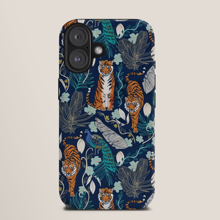 Tiger Toile on Navy iPhone Case Gallery Image 9