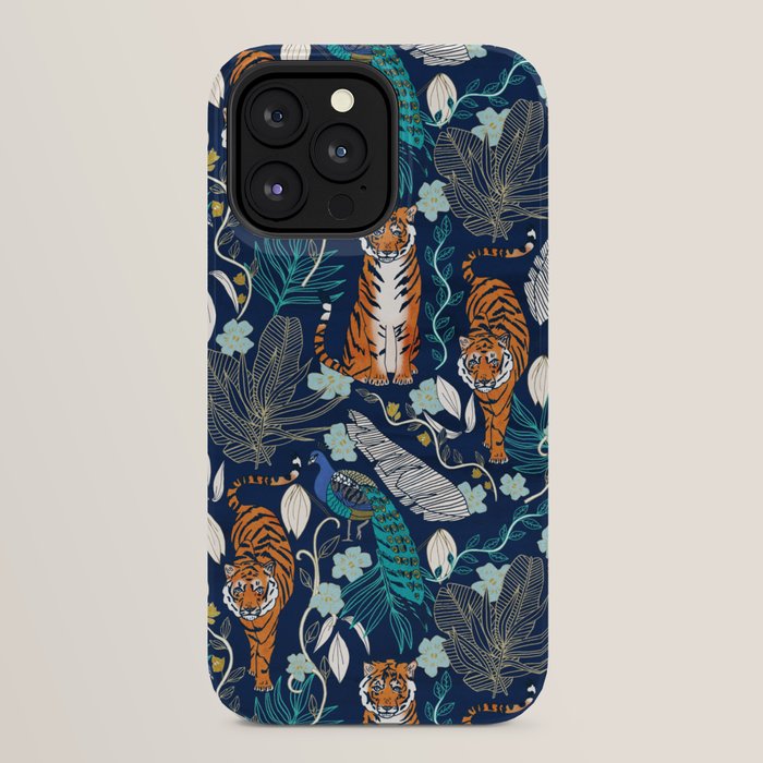 Tiger Toile on Navy iPhone Case Gallery Image 24