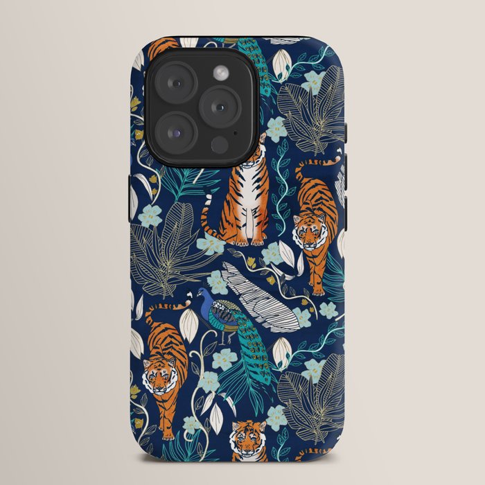 Tiger Toile on Navy iPhone Case Gallery Image 15