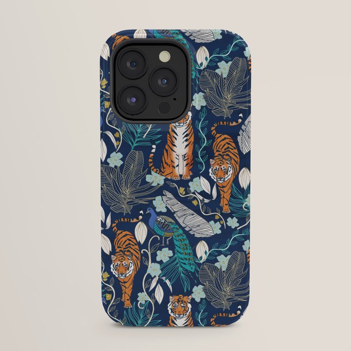 Tiger Toile on Navy iPhone Case Gallery Image 23