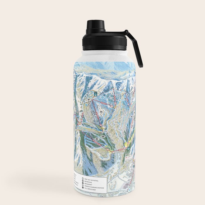 Park City Utah Trail Map Ski Snowboard Water Bottle Gallery Image 5