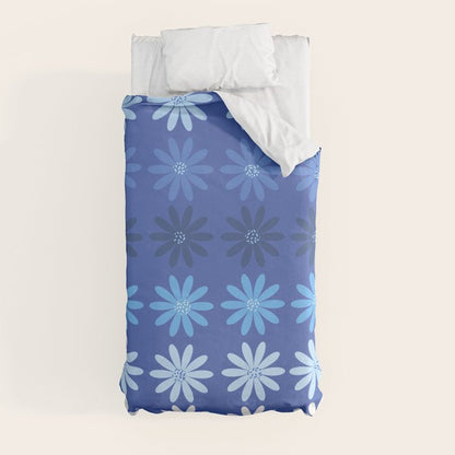 Ombre Abstract Daisies on Cobalt Blue Duvet Cover Gallery Image 9