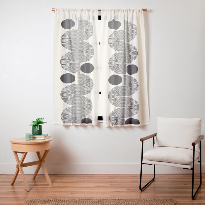Abstraction_LINE_BLACK_DOT_VISUAL_ART_Minimlism_001A Window Curtain Gallery Image 15