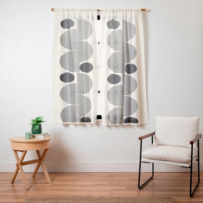 Abstraction_LINE_BLACK_DOT_VISUAL_ART_Minimlism_001A Window Curtain Gallery Image 15