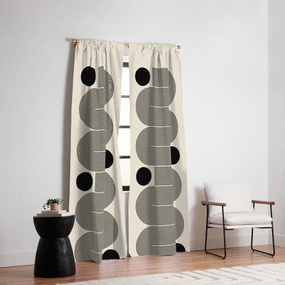 Abstraction_LINE_BLACK_DOT_VISUAL_ART_Minimlism_001A Window Curtain Gallery Image 2