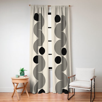 Abstraction_LINE_BLACK_DOT_VISUAL_ART_Minimlism_001A Window Curtain Gallery Image 8