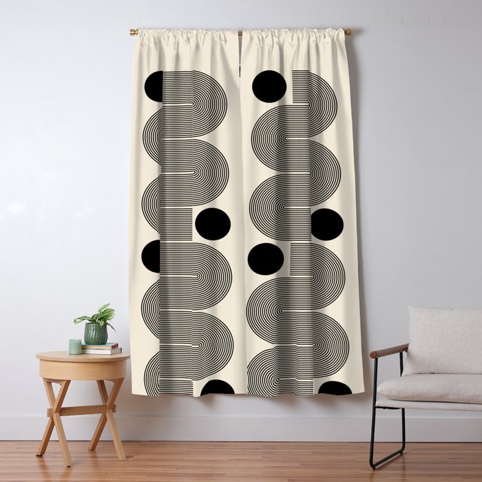 Abstraction_LINE_BLACK_DOT_VISUAL_ART_Minimlism_001A Window Curtain Gallery Image 1
