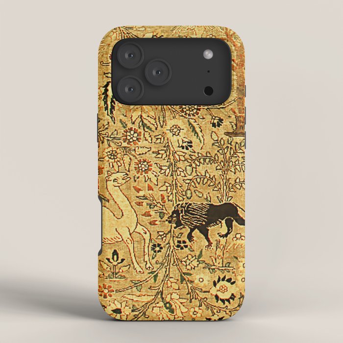 Antique Persian Tabriz Animal Rug Print iPhone Case Gallery Image 4