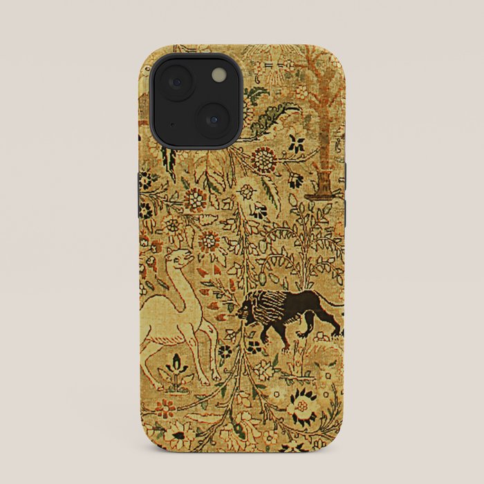 Antique Persian Tabriz Animal Rug Print iPhone Case Gallery Image 33