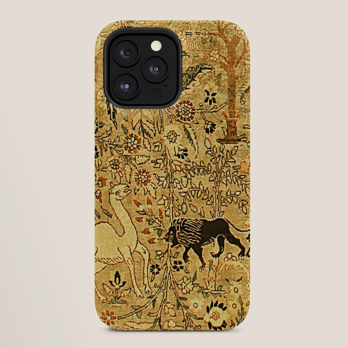 Antique Persian Tabriz Animal Rug Print iPhone Case Gallery Image 28
