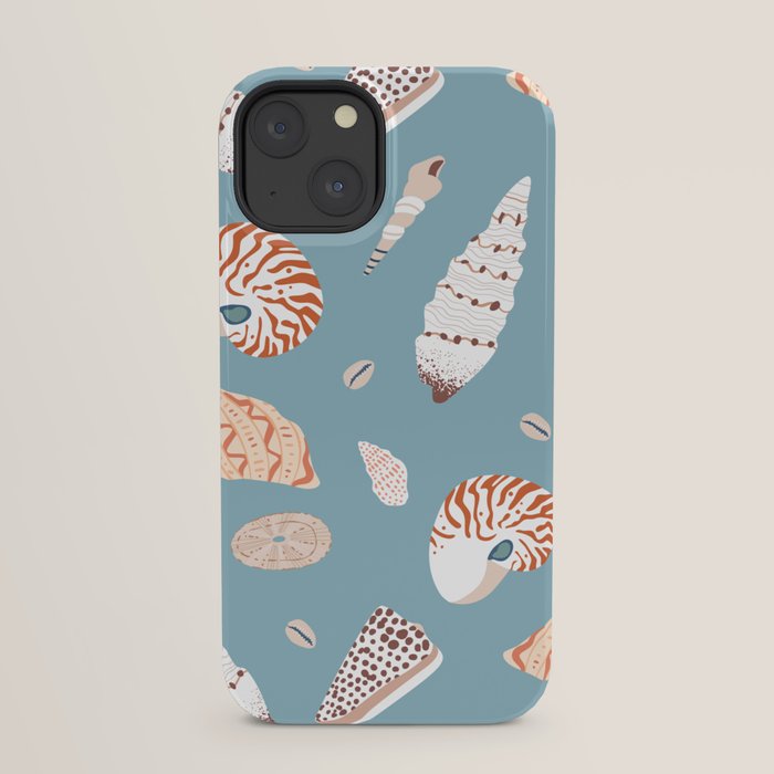 Vintage sea shell flat illustration pattern iPhone Case Gallery Image 29