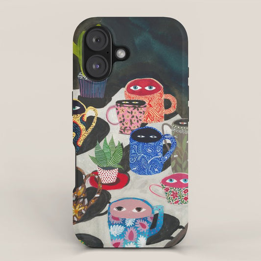 Suspicious mugs iPhone Case Gallery Image 1
