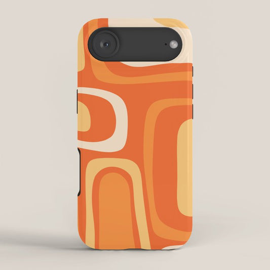 Palm Springs Mid Century Modern Abstract Pattern in Bright Orange Tangerine Tones iPhone Case Gallery Image 2