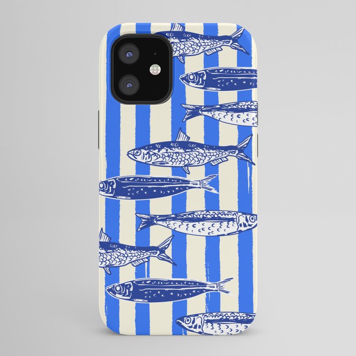 Swimming Sardines - Blue Striped Coastal Art iPhone Case Gallery Image 42