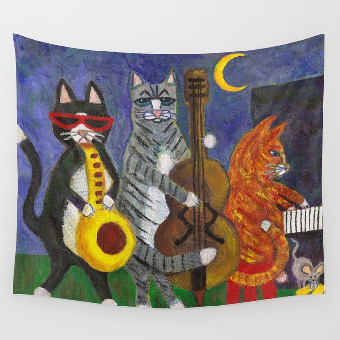 Jazz Cats Wall Tapestry Gallery Image 3