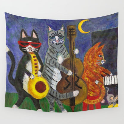 Jazz Cats Wall Tapestry Gallery Image 3
