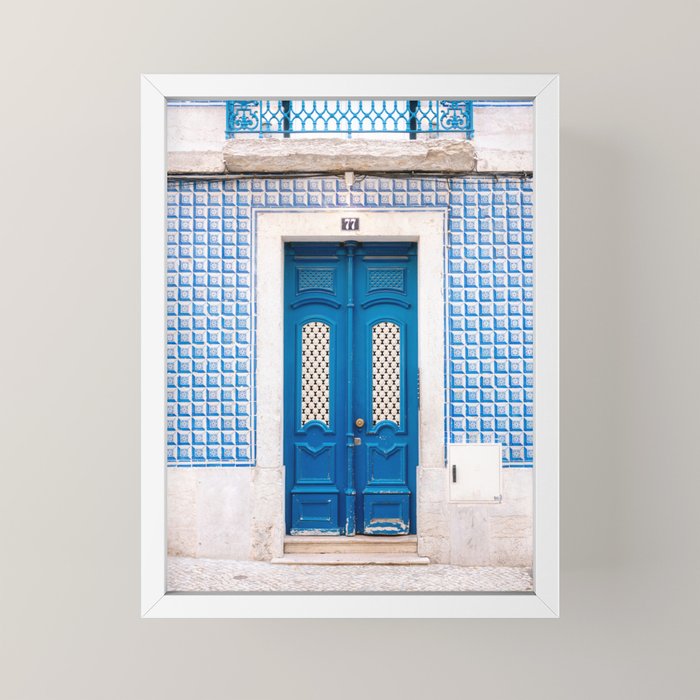 Lisbon Blue Door | Portugal fine art travel photography print Mini Art Print Gallery Image 4