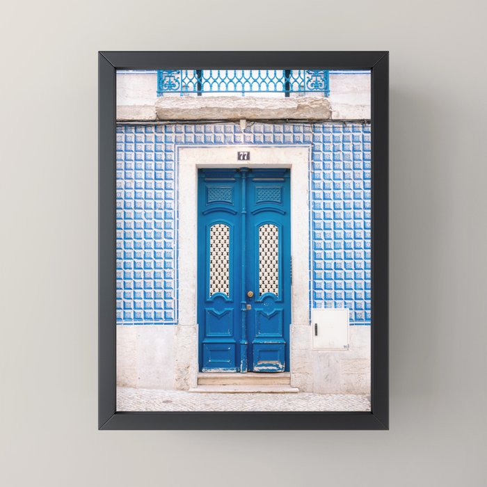 Lisbon Blue Door | Portugal fine art travel photography print Mini Art Print Gallery Image 3