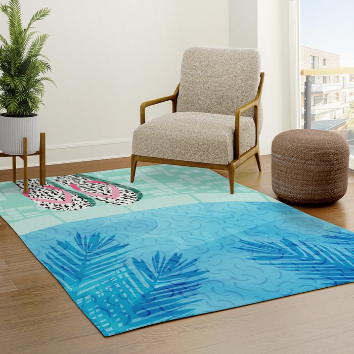 Go Time - resort palm springs poolside oasis swimming athlete vacation topical island summer fun Rug Gallery Image 3